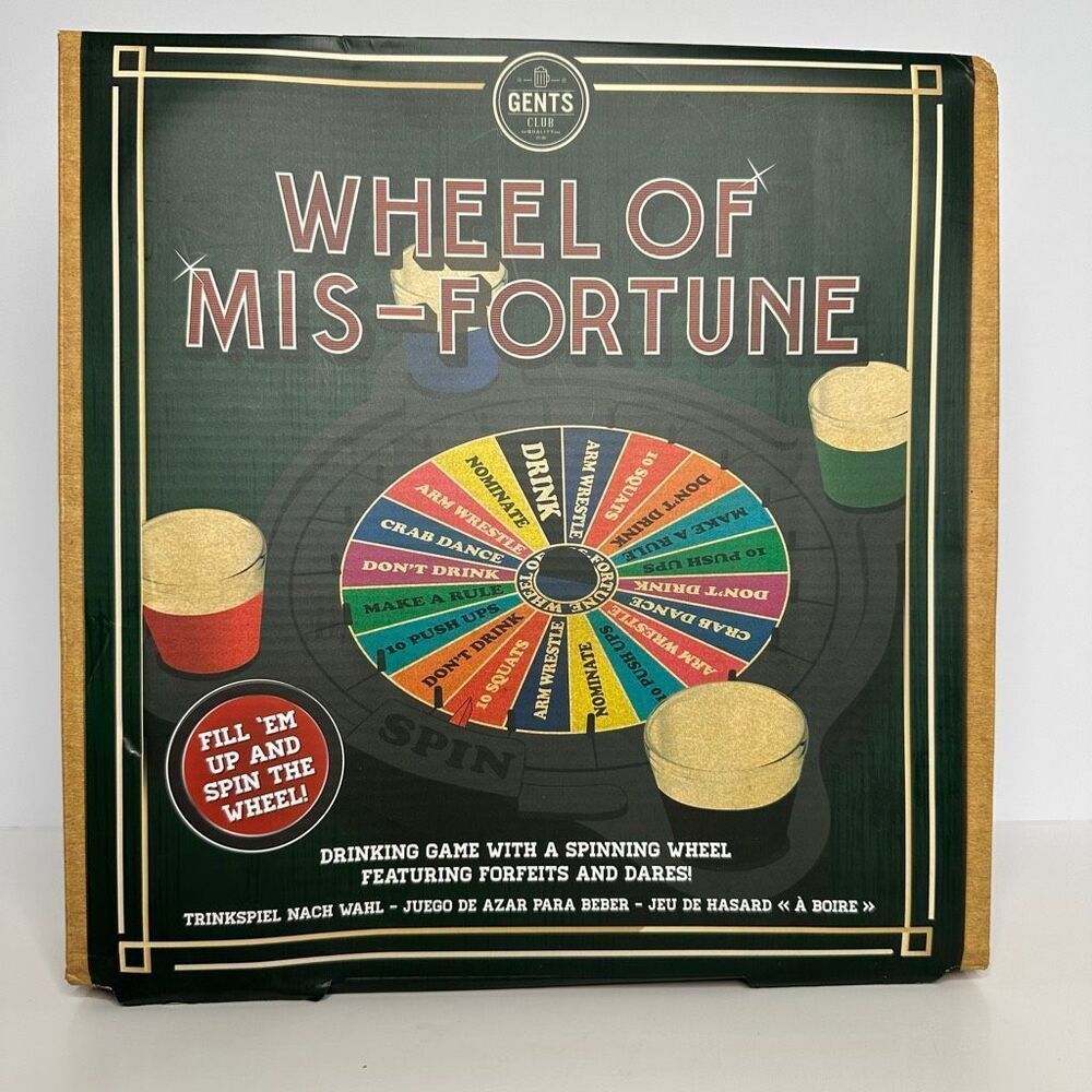 Wheel of Mis-Fortune Drinking Game New in Box